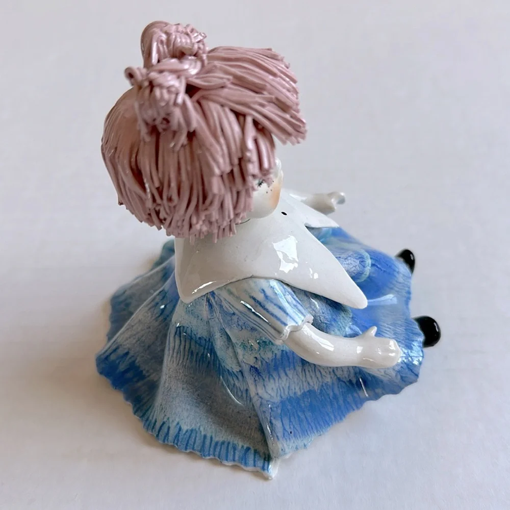 Vintage Lino Zampiva Italian Spaghetti Hair Girl Figurine